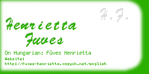 henrietta fuves business card