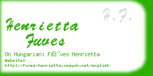 henrietta fuves business card